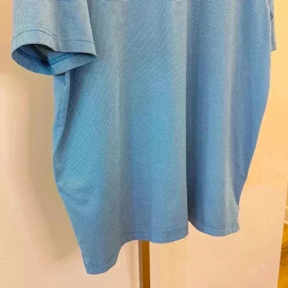 Men's Callaway XL Blue Golf Polo Shirt Short Sleeve Subtle Stripe Opti-Dri - Picture 3 of 10